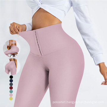 in stock adjustable high waist elistic work out legging with waist trainer